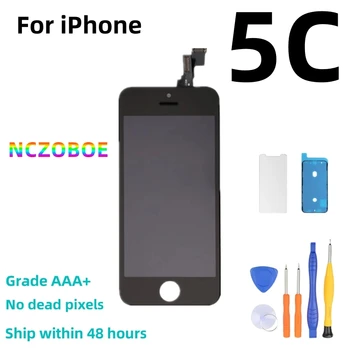 NCZOBOE Дисплей Для iPhone 5 5S 5C 7 8LCD Сенсорный Экран Дигитайзер В Сборе Замена Установленной Фронтальной Камеры Кнопка 