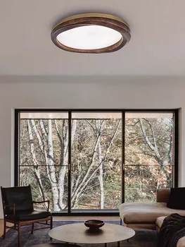 2024 Новый современный потолочный светильник из массива дерева Led Роскошный домашний декор Минималистичный потолочный светильник Деревянный для спальни гостиной